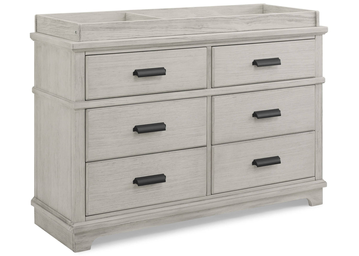 6 Drawer Dresser with Changing Top Rustic Grey R770