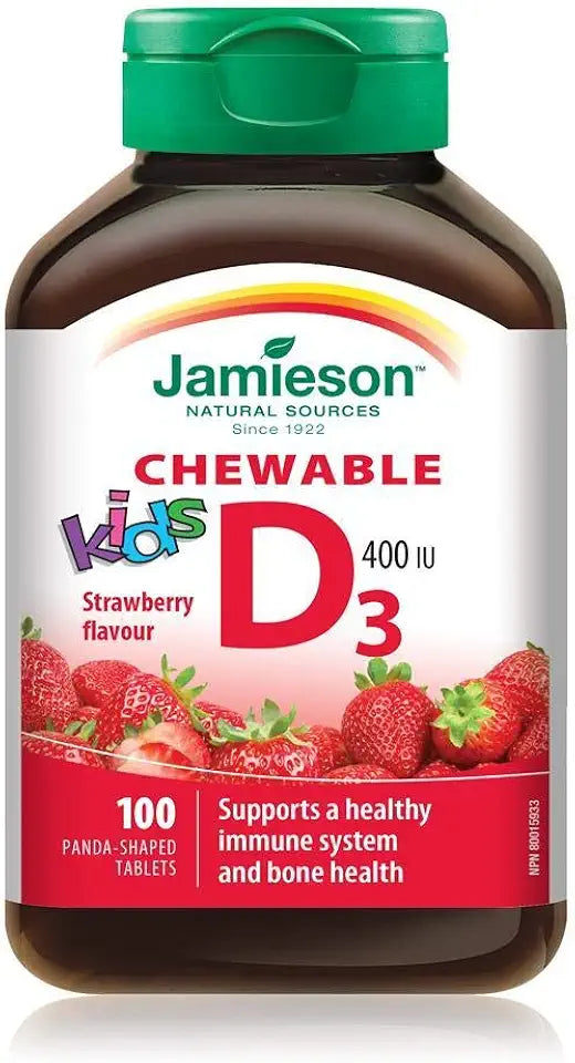 Chewable Vitamin D for Kids Strawberry 100 tabs O1835