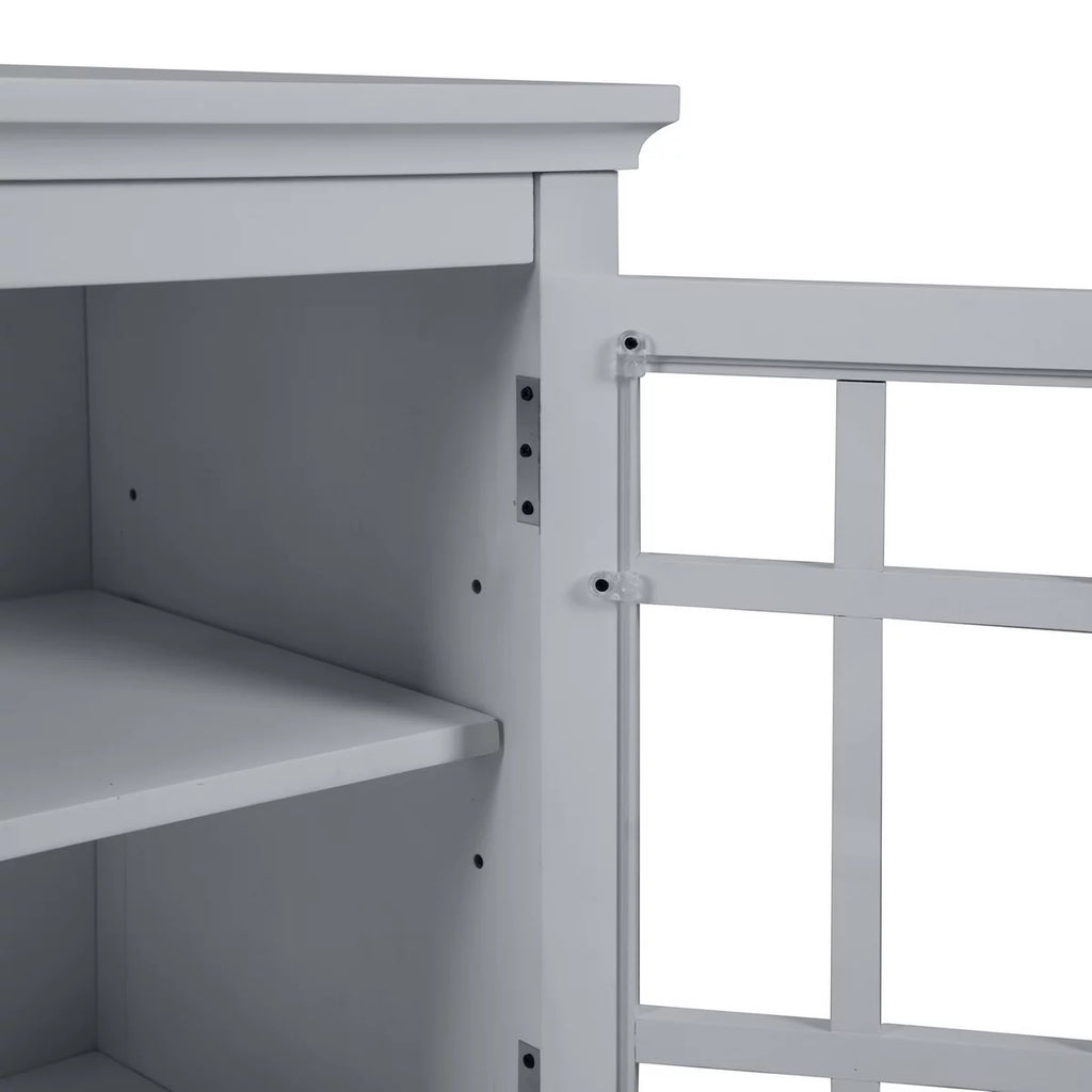 Grey Bedside Table with Storage Compartments A672