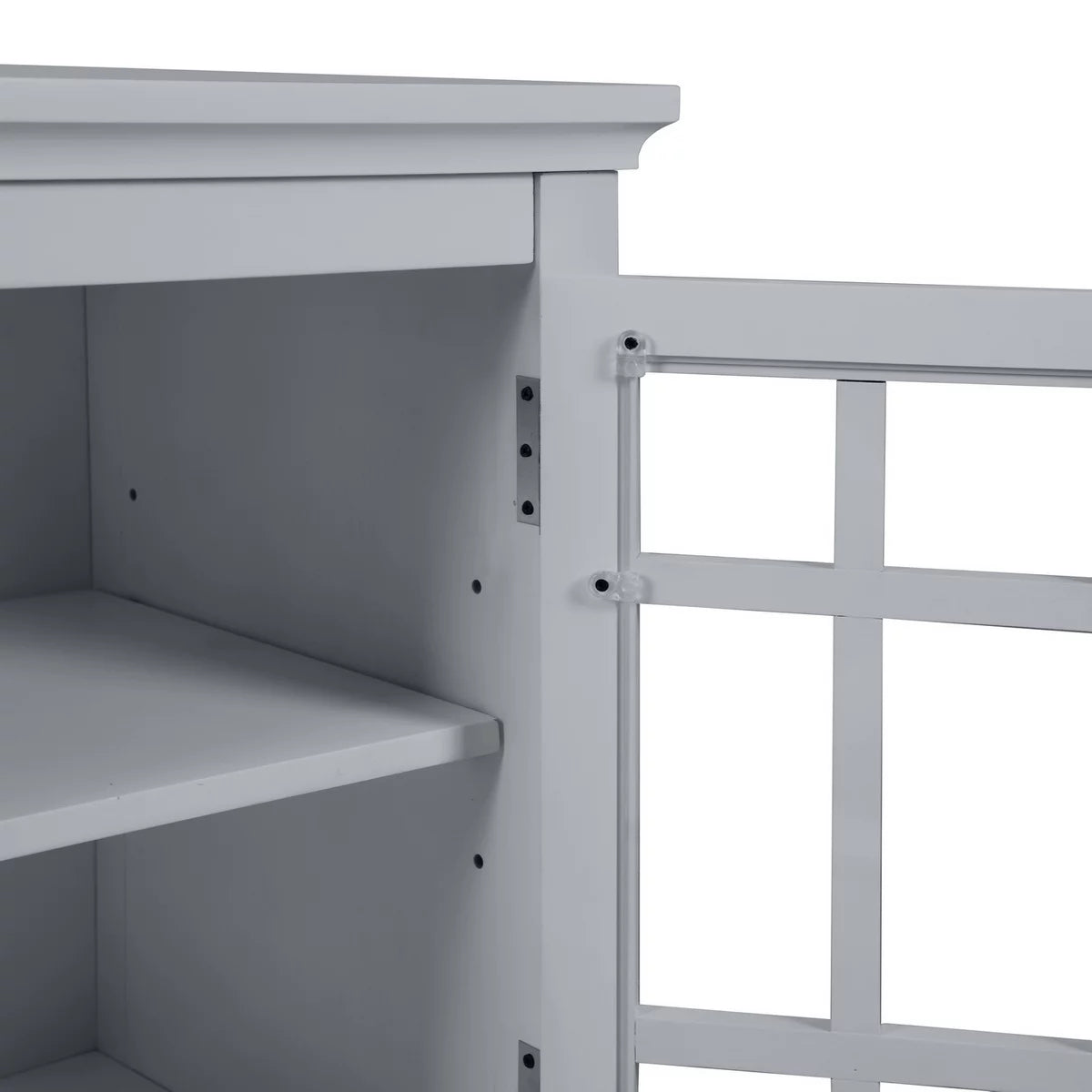 Grey Bedside Table with Storage Compartments A672