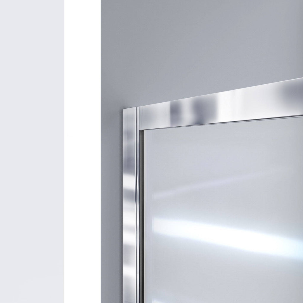 72 in. Semi-Frameless Sliding Shower Door Clear Glass Brushed Nickel F18721