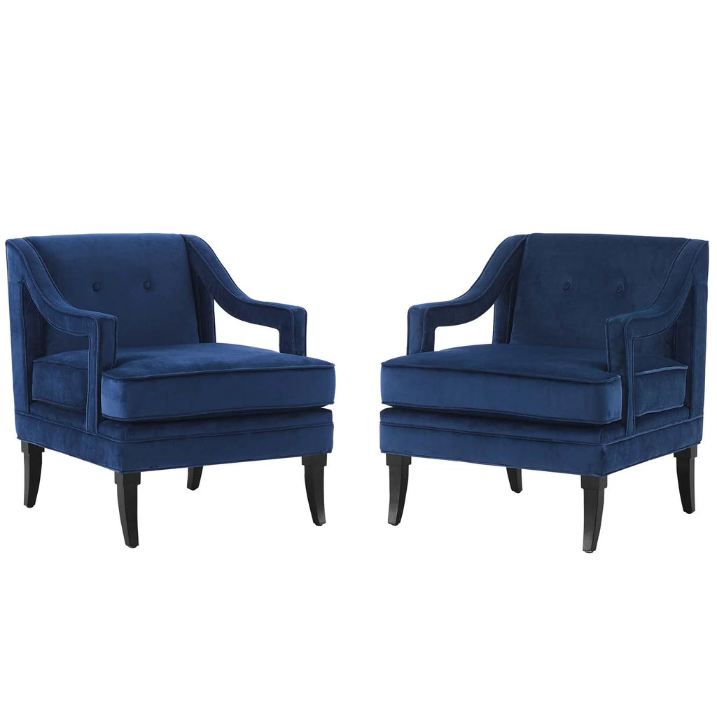Navy Performance Velvet Set of 2 Living Room Set E500346