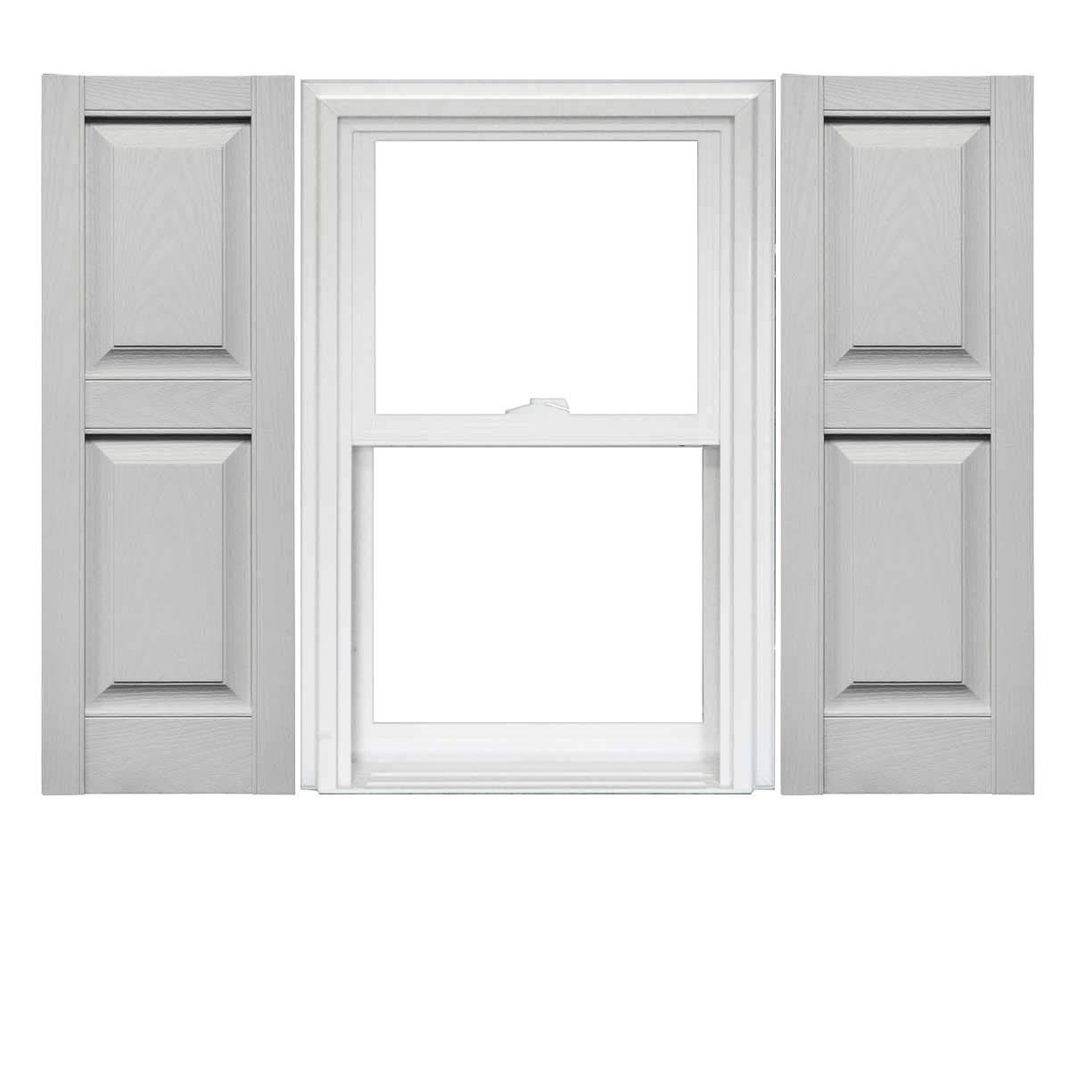 Vinyl Raised Panel Shutters 1 Pair 14.75 x 71 Paintable O8009