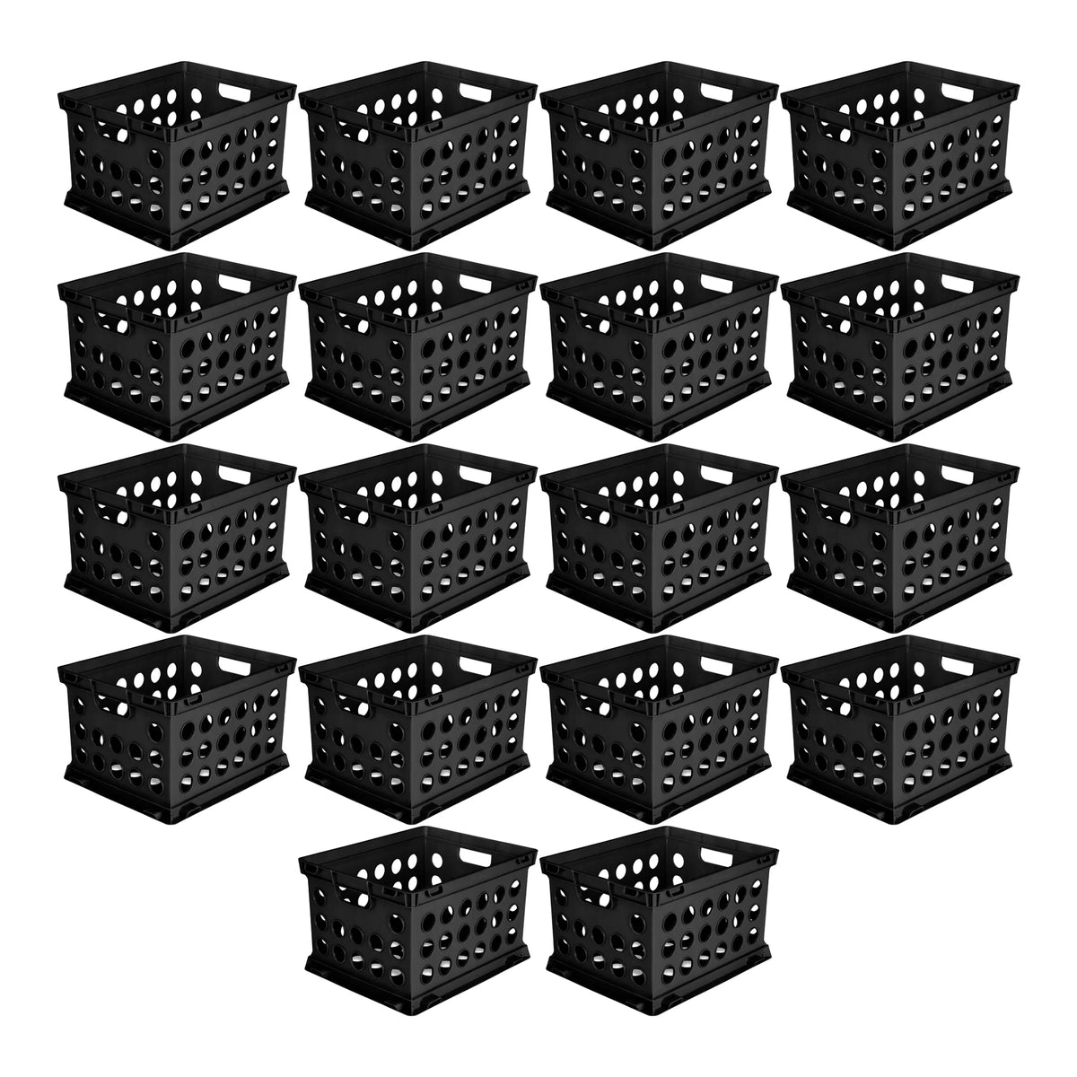 Stackable Storage Crate Organizer Bins with Handles, 18 Pack M165