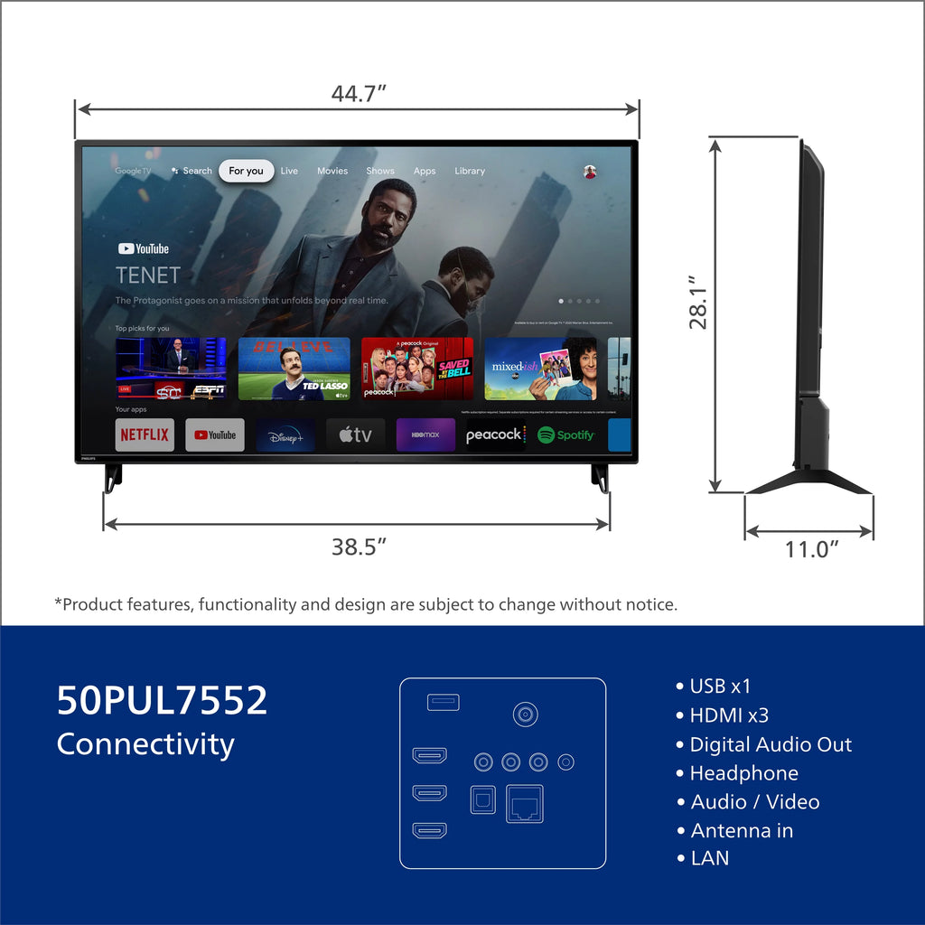 50 Class 4K Ultra HD Google Smart LED TV E944