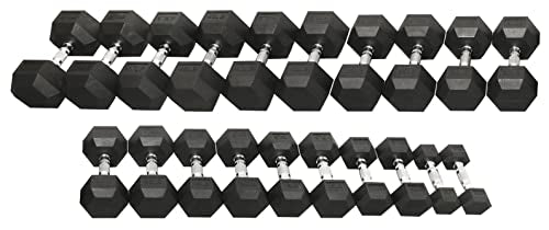 Rubber Coated Hex Dumbbell Weight Set D1912