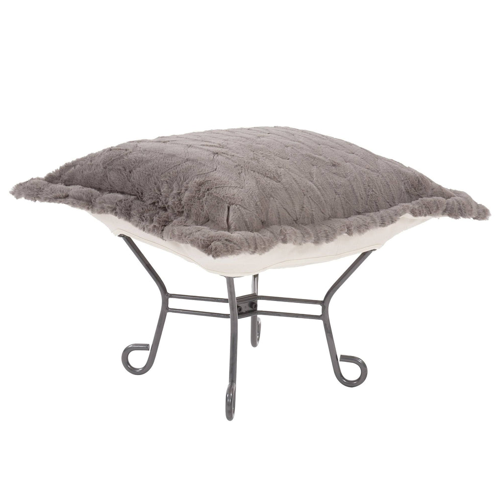 Faux Fur Angora Stone Ottoman O902