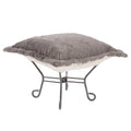 Faux Fur Angora Stone Ottoman O902