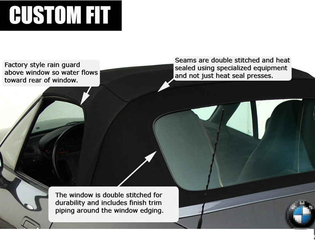 Convertible Soft Top with Plastic Window Twill Canvas I22113