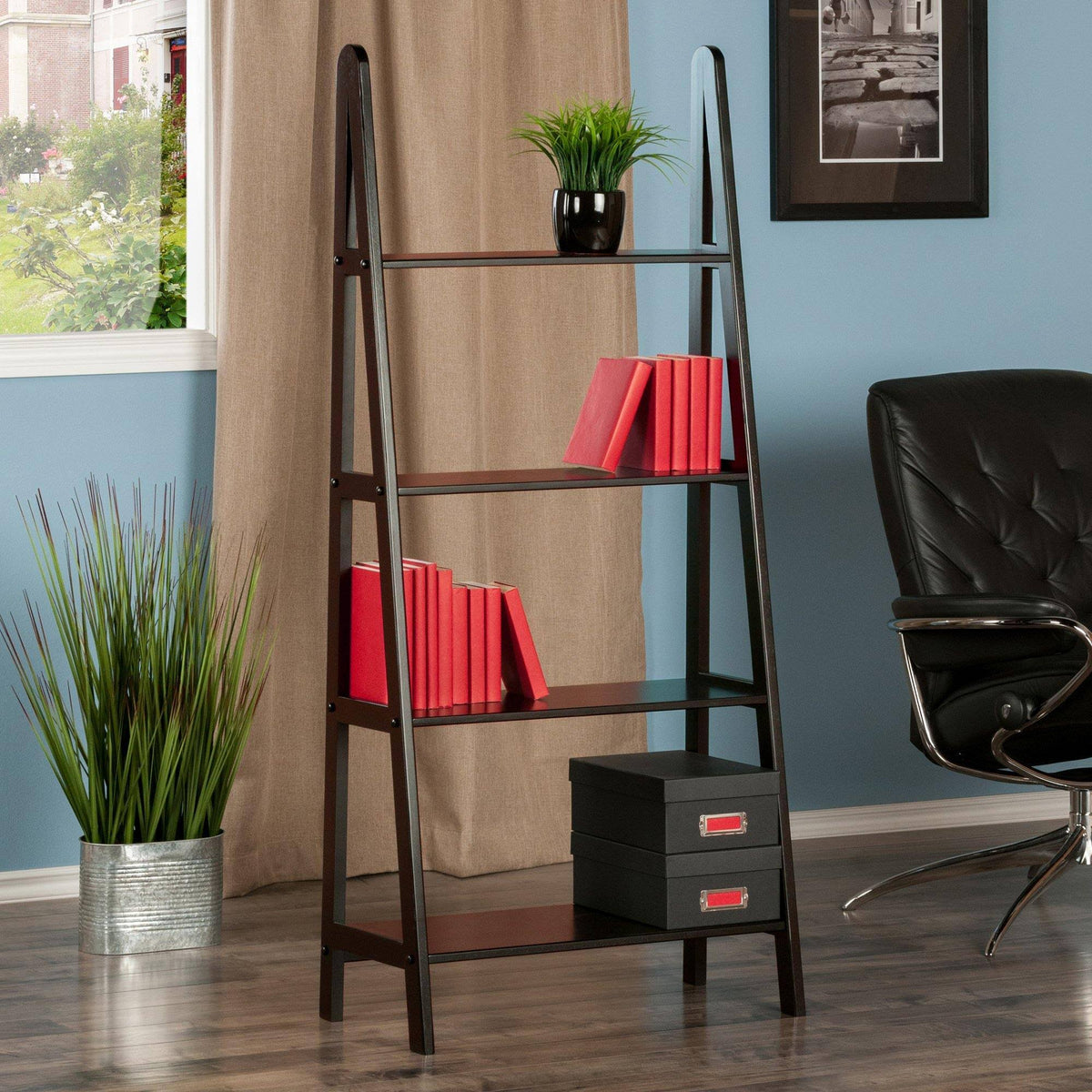Espresso 4-Tier A-Frame Shelf W157