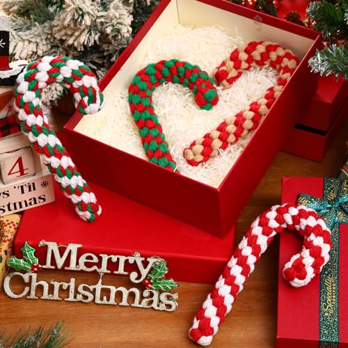 24 Pieces Christmas Dog Rope Toys Y88318