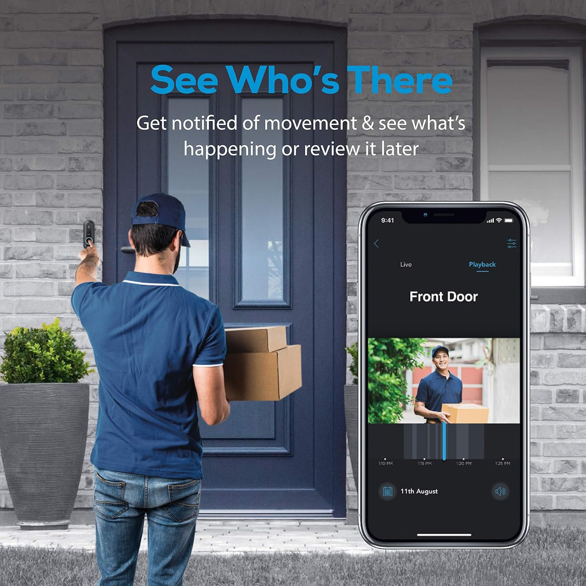 Smart Wifi Doorbell with HD Camera and Night Vision O483411