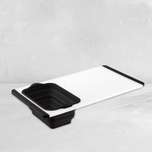Cutting Board with 2.5 Qt Collapsible Silicone Colander V159