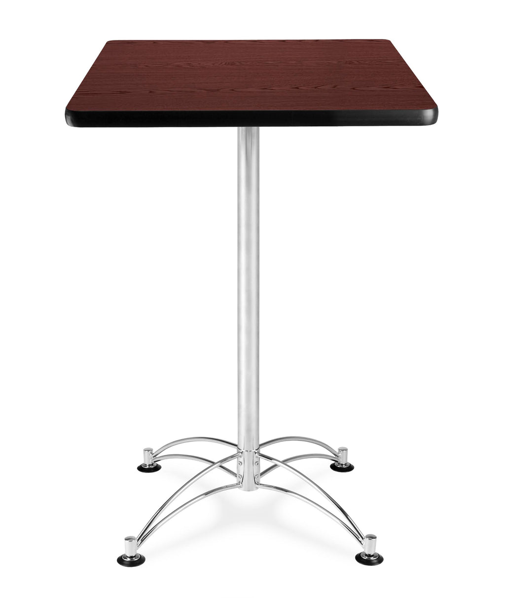 Chrome Base Cafe Table Mahogany S832
