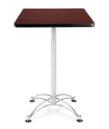 Chrome Base Cafe Table Mahogany S832