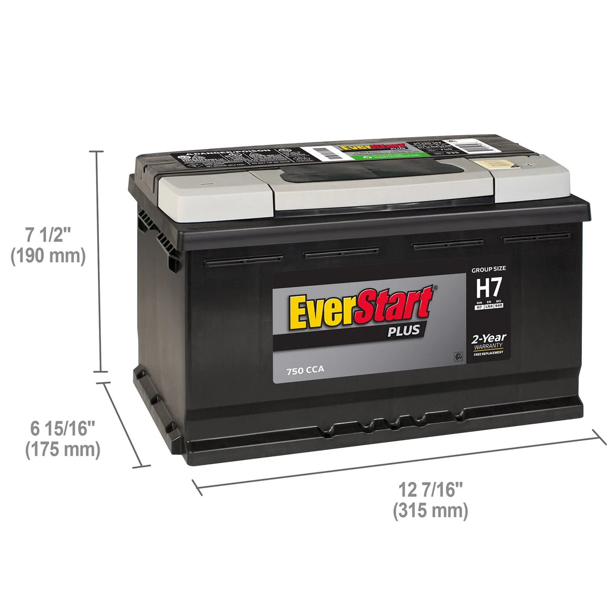 Lead Acid Automotive Battery Group Size H7 12 Volt 750 CCA I40408