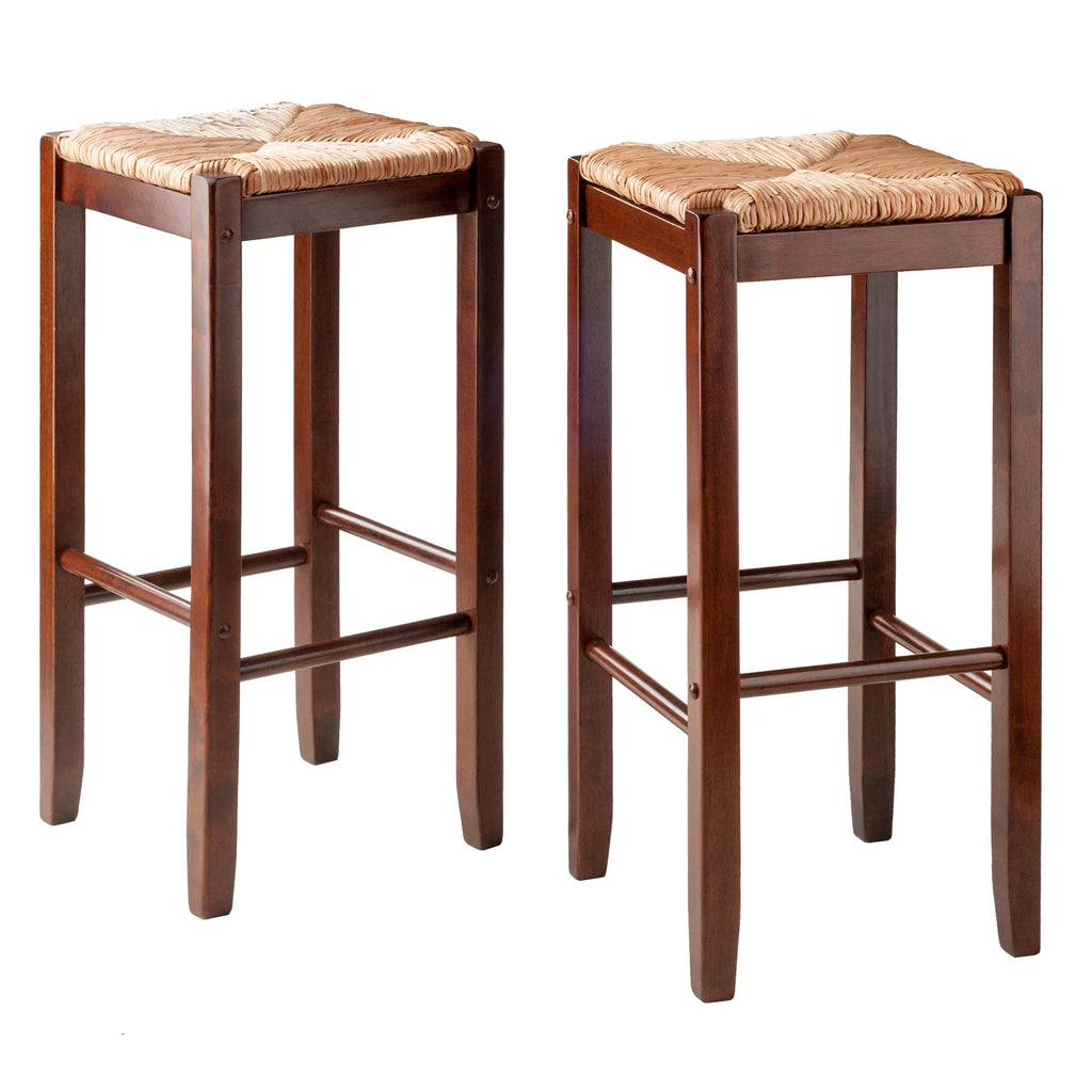 Walnut Finish Wood Bar Stool Set D966891