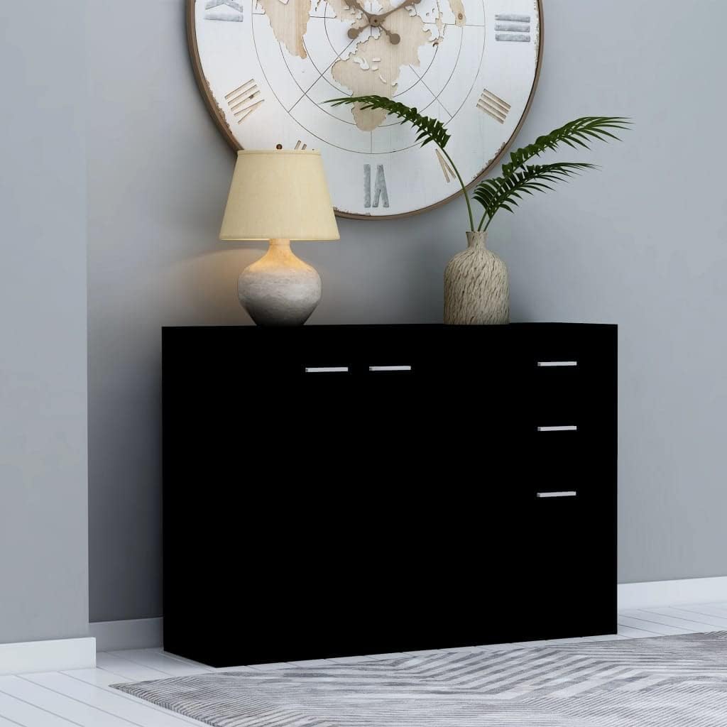 White Sideboard Buffet with 2 Doors and 3 Drawers J383573