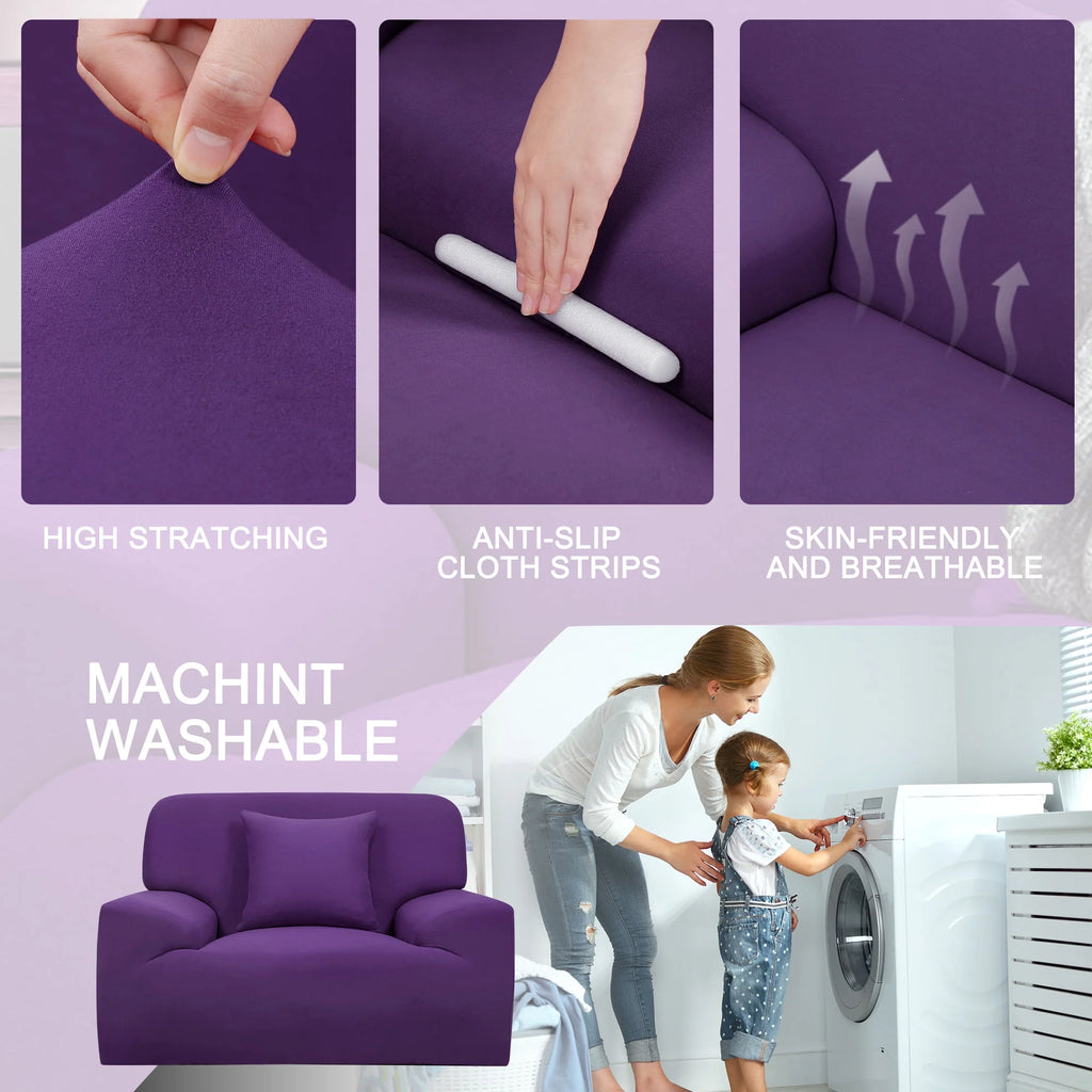 Stretch Sofa Slipcovers Couch Cover 1 2 3 4 Seater Purple Small N235