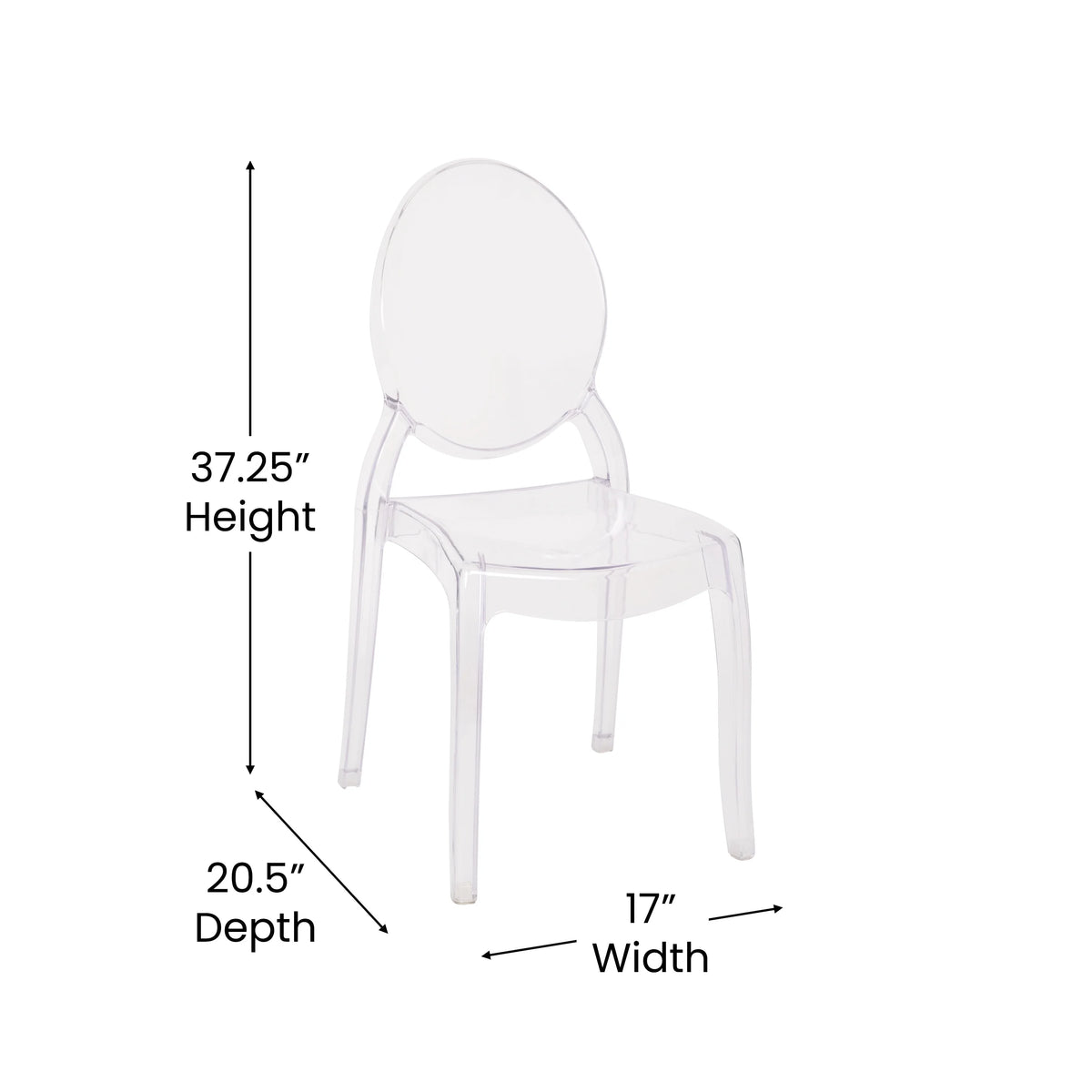 Clear Plastic Chair Set of 4 B9085