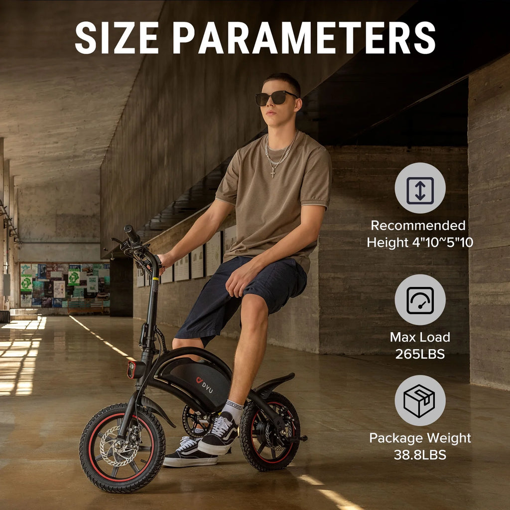 14 Folding Electric Bike 250W 36V 10Ah Pedal-Assist Y3501