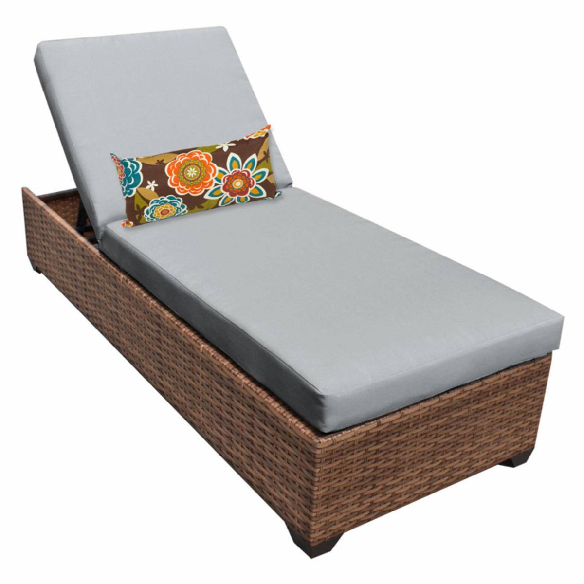 Grey Wicker Patio Chaise P6665