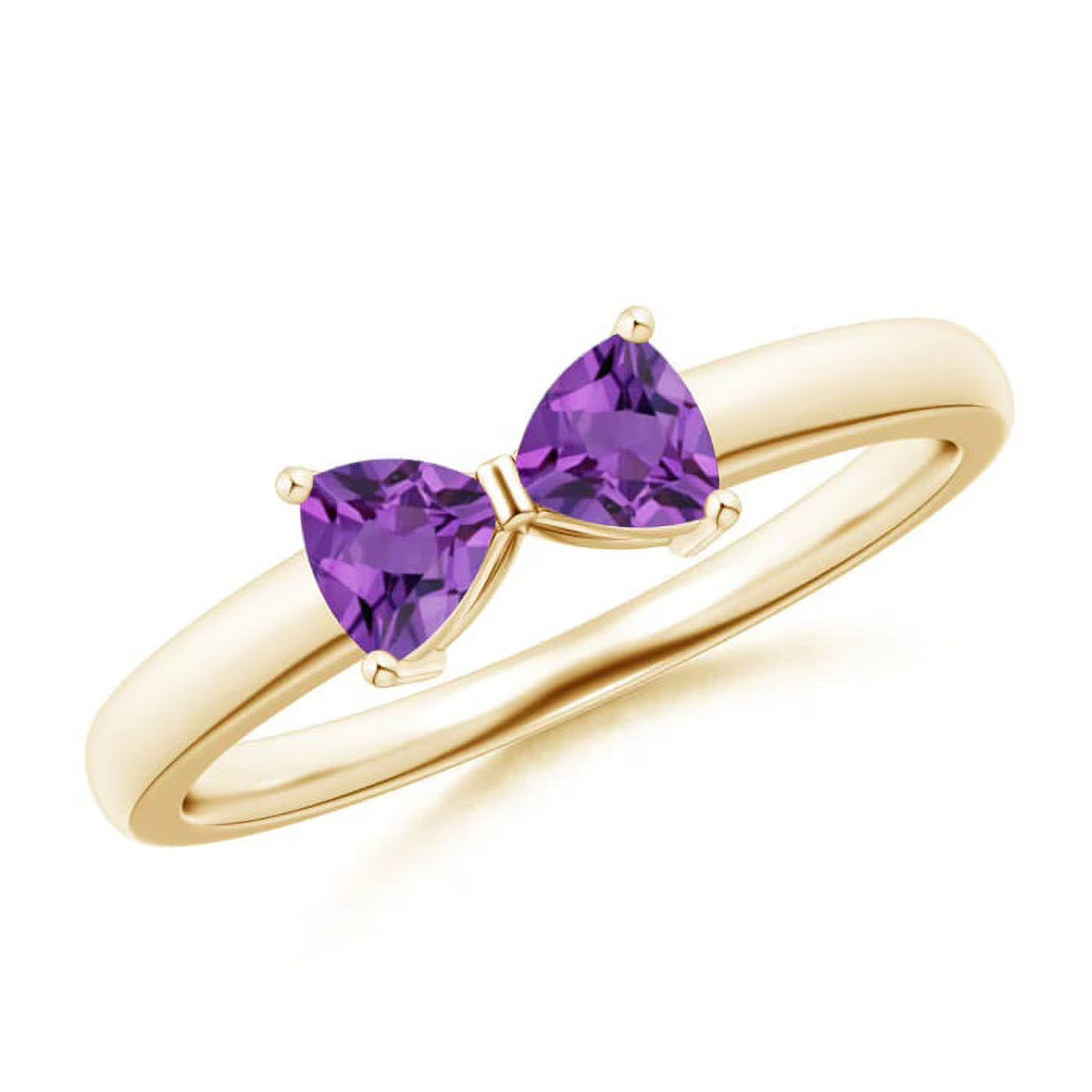 Amethyst Art Deco 925 Silver Yellow Plated Wedding Ring W10710