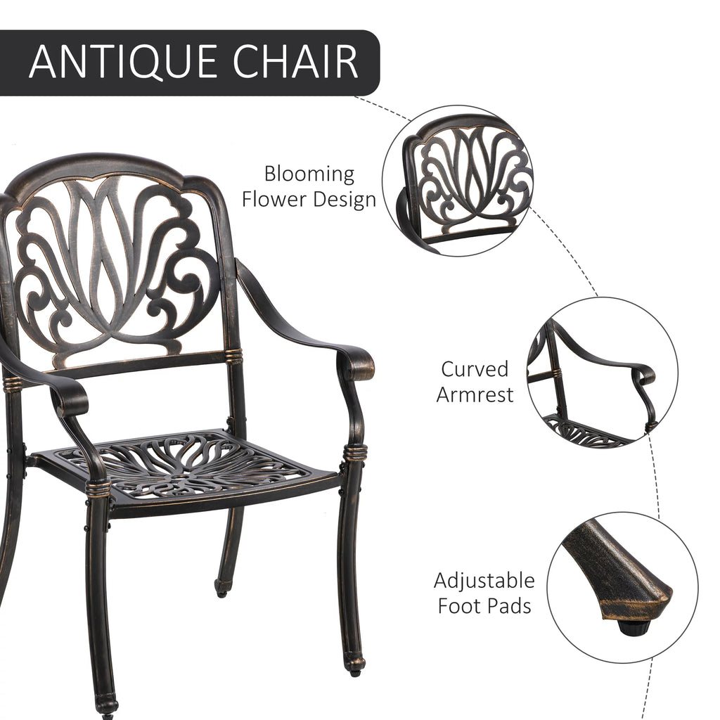 Cast Aluminum Patio Dining Set for 4 Y35376