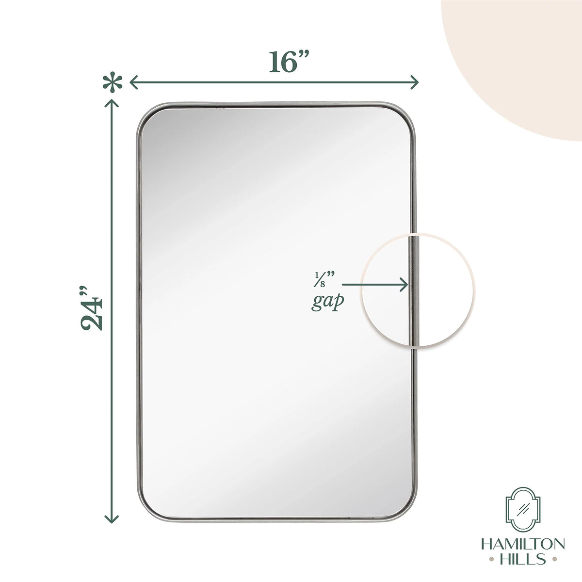 Contemporary Brushed Metal Wall Mirror W4135