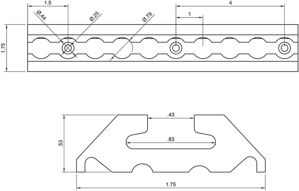 96 Inch Angled L Track L4280