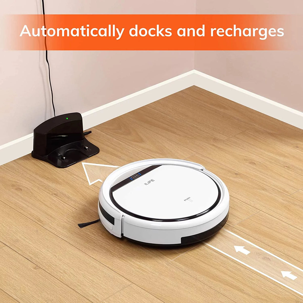 Pearl White Robot Vacuum Cleaner with Tangle-free Suction P685
