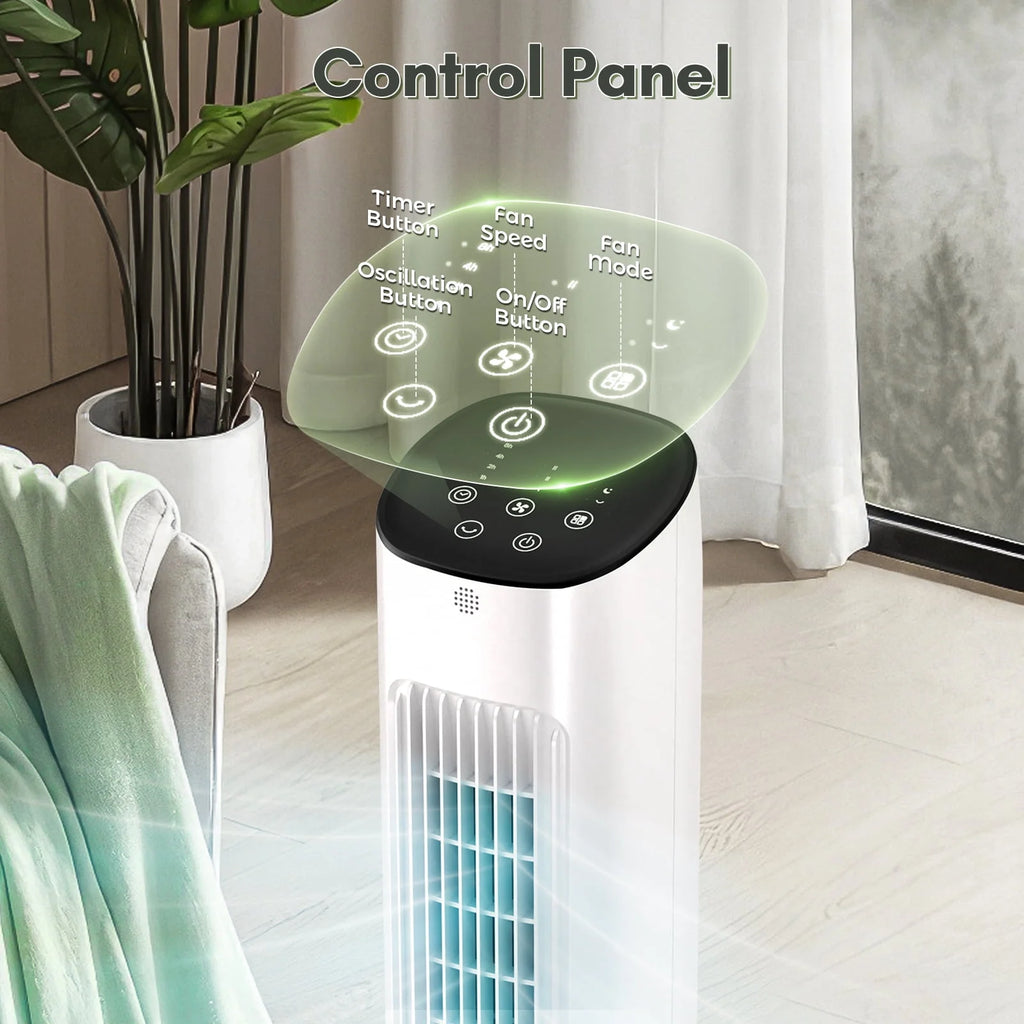 Black 30 Oscillating Tower Fan with 8 Speeds D690039
