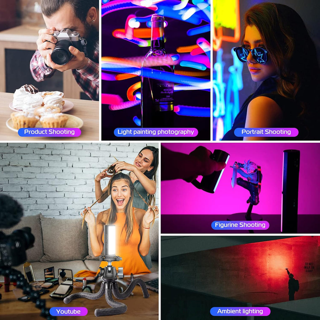 2 Pack Handheld RGB LED Video Light Wand with LCD P68387