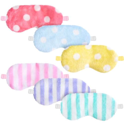 6 Pcs Plush Silk Sleep Eye Mask K356