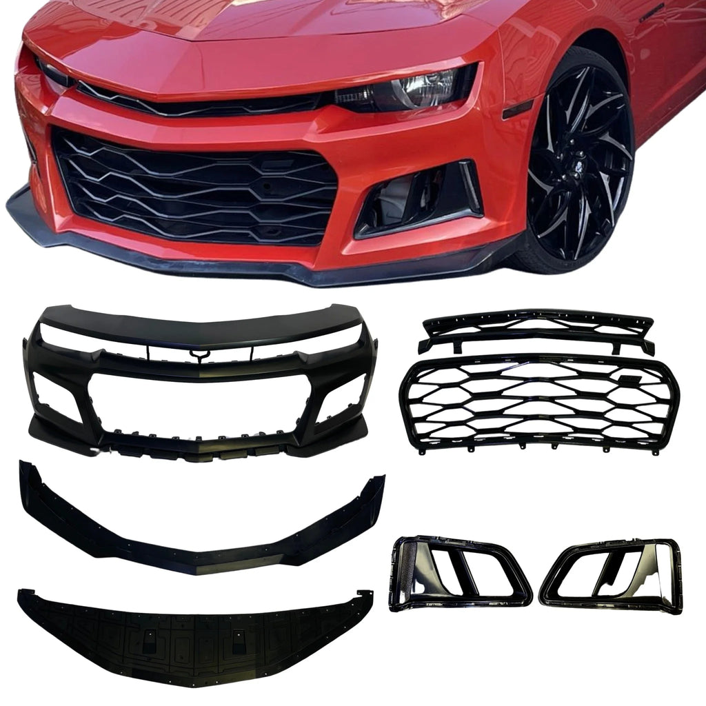 7-pcs Flat BLK Front Bumper Conversion A4869