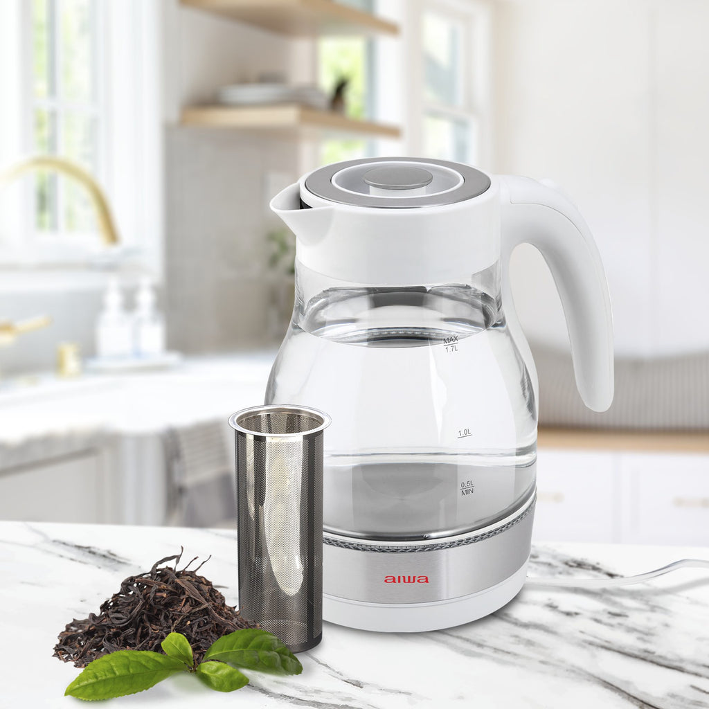 2 in 1 White Infusion Kettle with Removable Stainless Steel Tea Infuser S728093