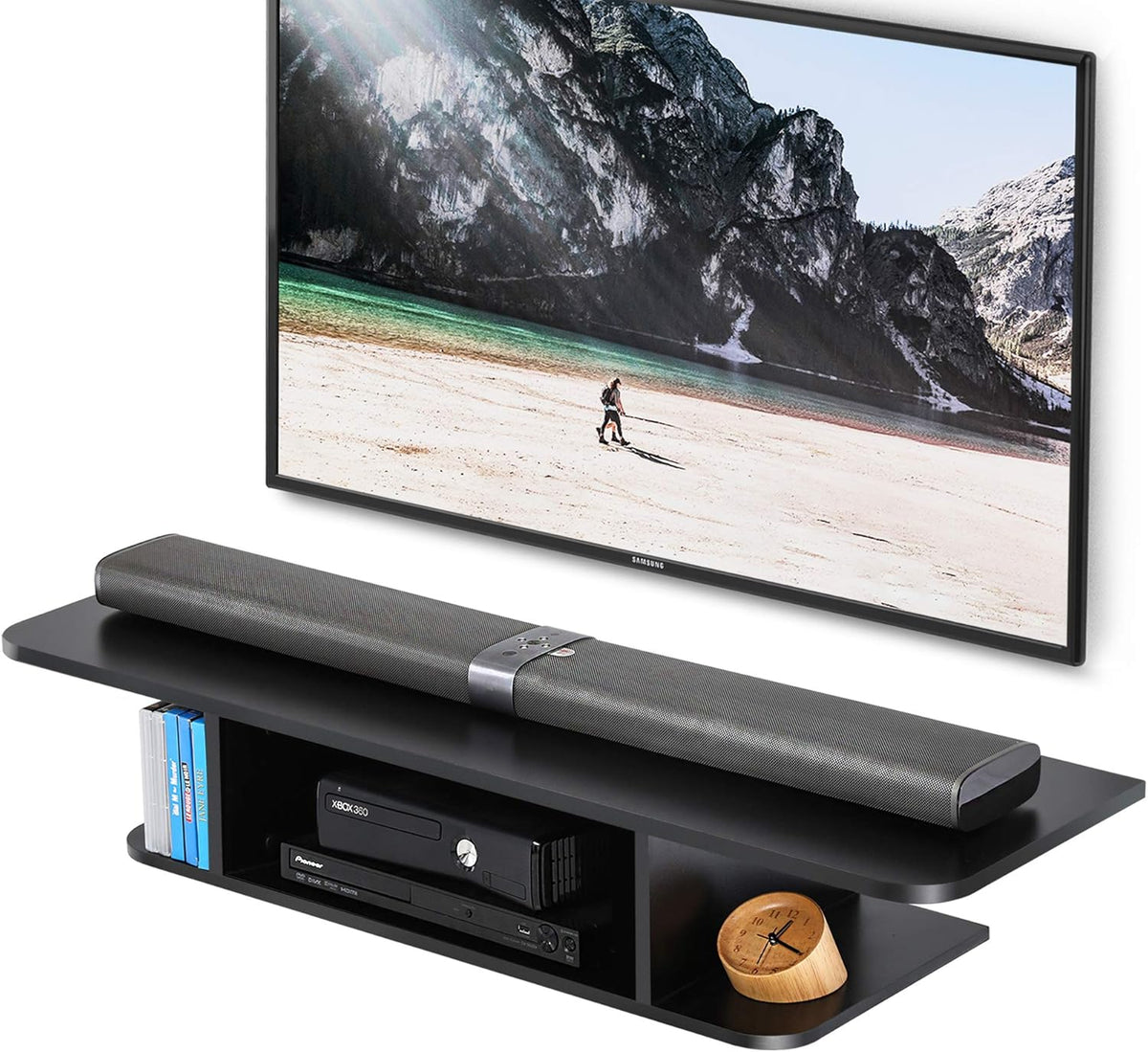 Black Floating Wall Mounted TV Stand Q6717
