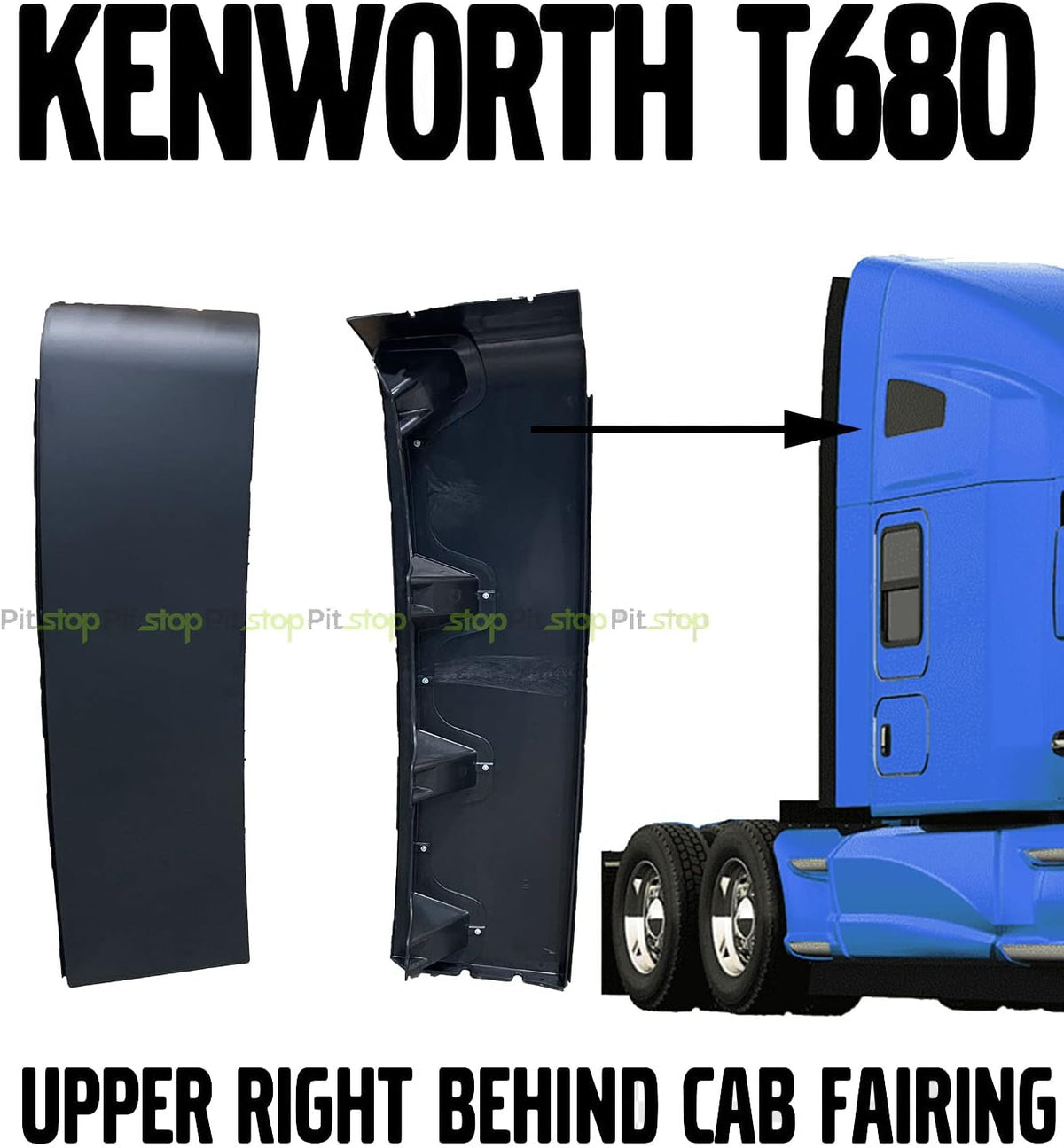 Kenworth T680 Upper Top Right Behind Cab Cabin Sleeper Fairing U5002