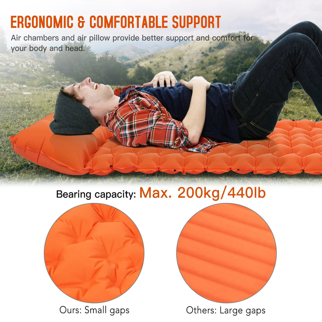 Ultralight Waterproof Camping Air Mattress Sleeping Pad with Built-in Pump W995755