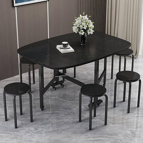 Brown Extendable Dining Table with Wheels N989