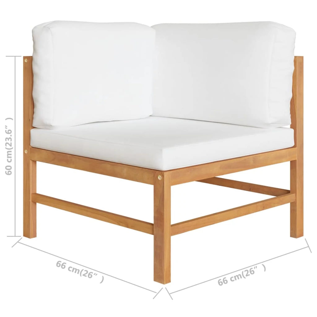 2 pcs Solid Teak Wood Corner Sofas with Cushions X118754