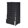 6+2 Drawer Wide Roll Cart - Black P3810