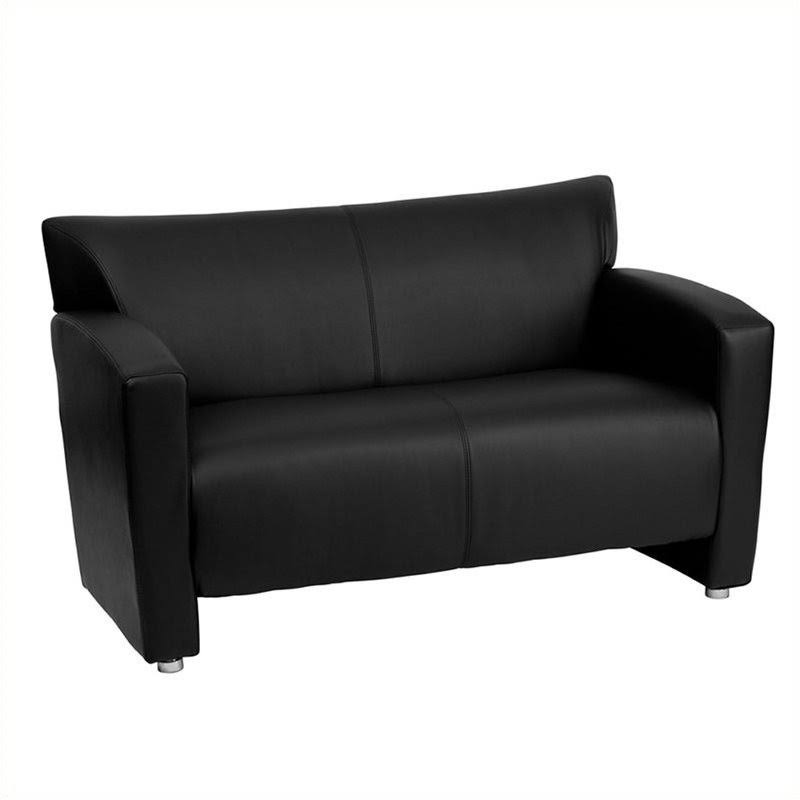 Black Leather Love Seat M1801