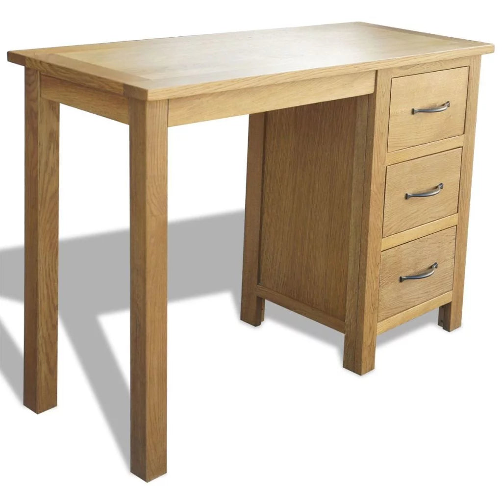 Solid Oak Wood Desk with 3 Drawers B2942