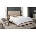 Twin Light Beige Tufted Upholstered Bed Frame S496715