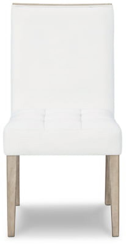 White & Beige Upholstered Side Chair, 2 Count X37964