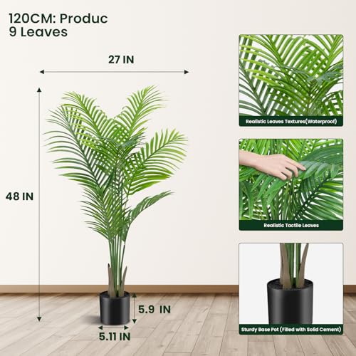 Artificial Areca Palm Plant Faux Tropical Tree 6FT with 15 Trunks (2pack) A729189