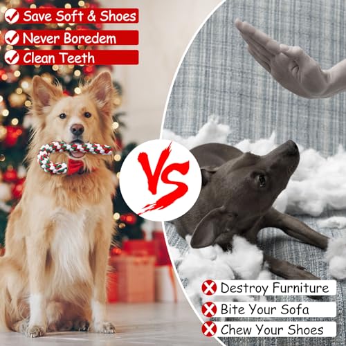 24 Pieces Christmas Dog Rope Toys Y88318
