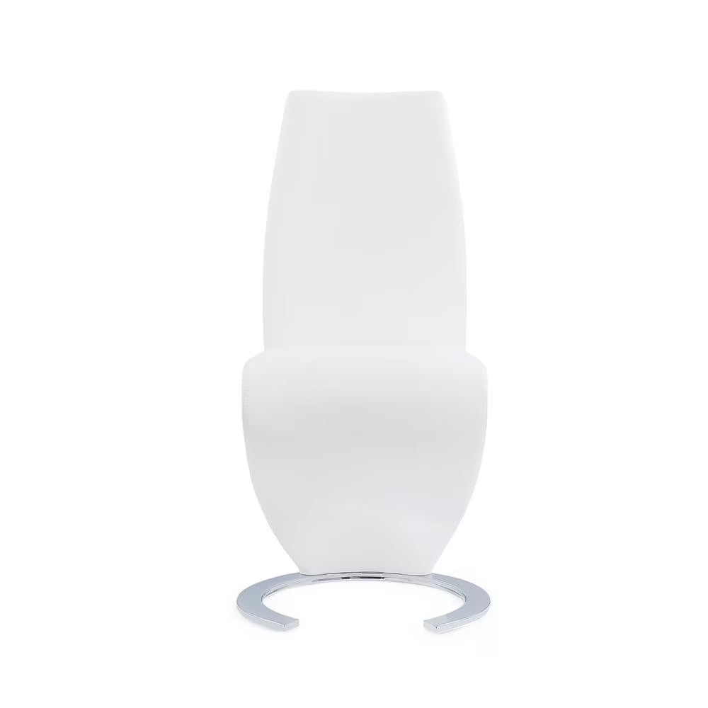 White Pu Dining Chair with Horseshoe Base L9038