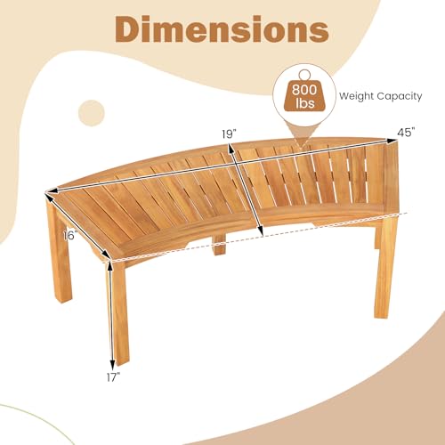 Acacia Wood Firepit Bench with Metal Frame P996